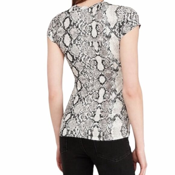 Express | Super Soft Essential Jersey Tee Snake in Ivory | Size Small - Picture 2 of 11